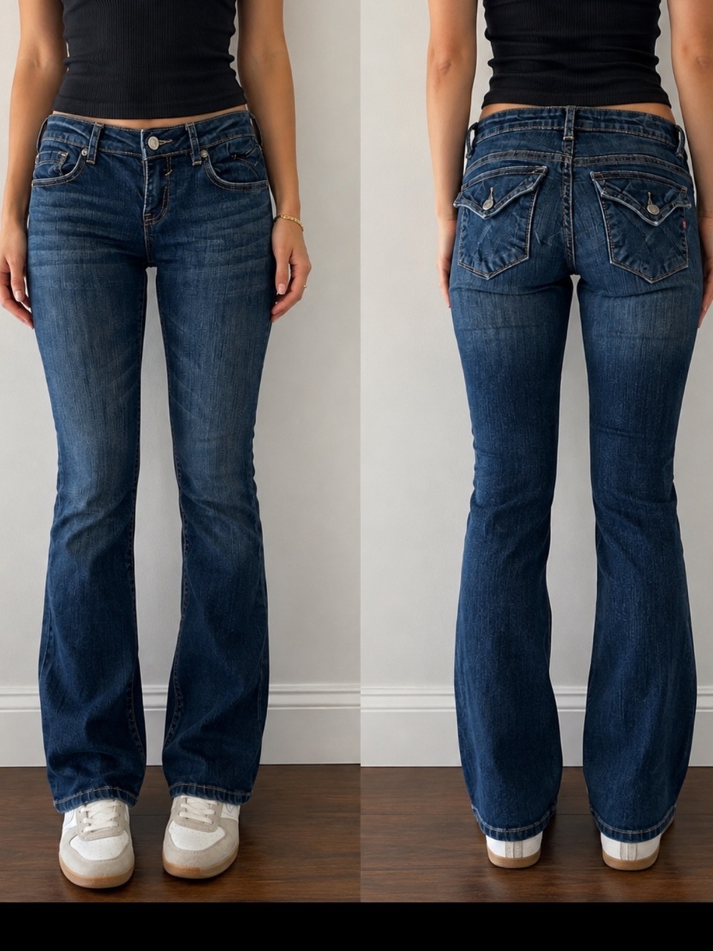 VIGOSS Women’s/Juniors Stretch Distressed Denim Jeans – Blue
